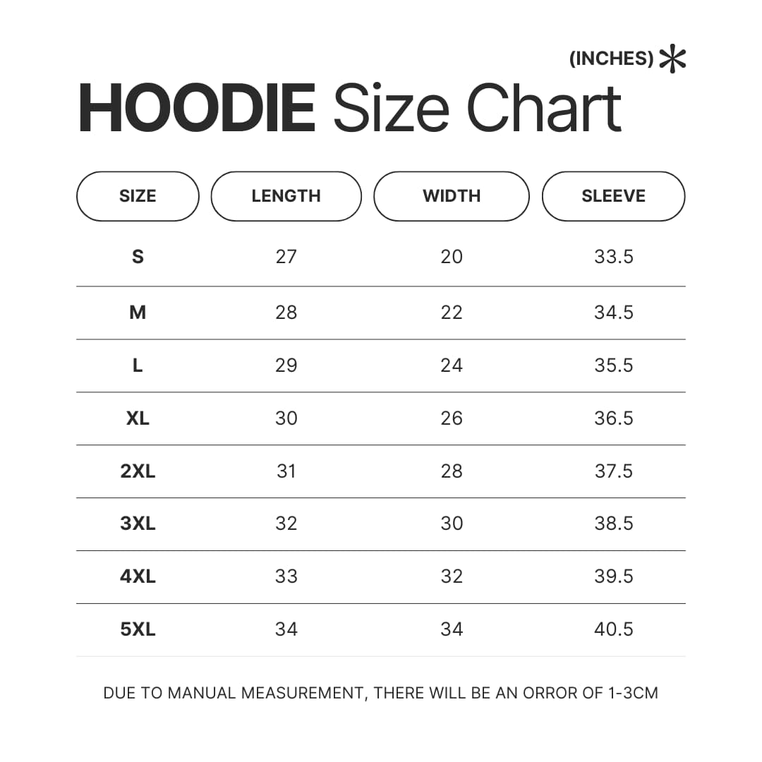 Hoodie Size Chart - The Hunger Games Store
