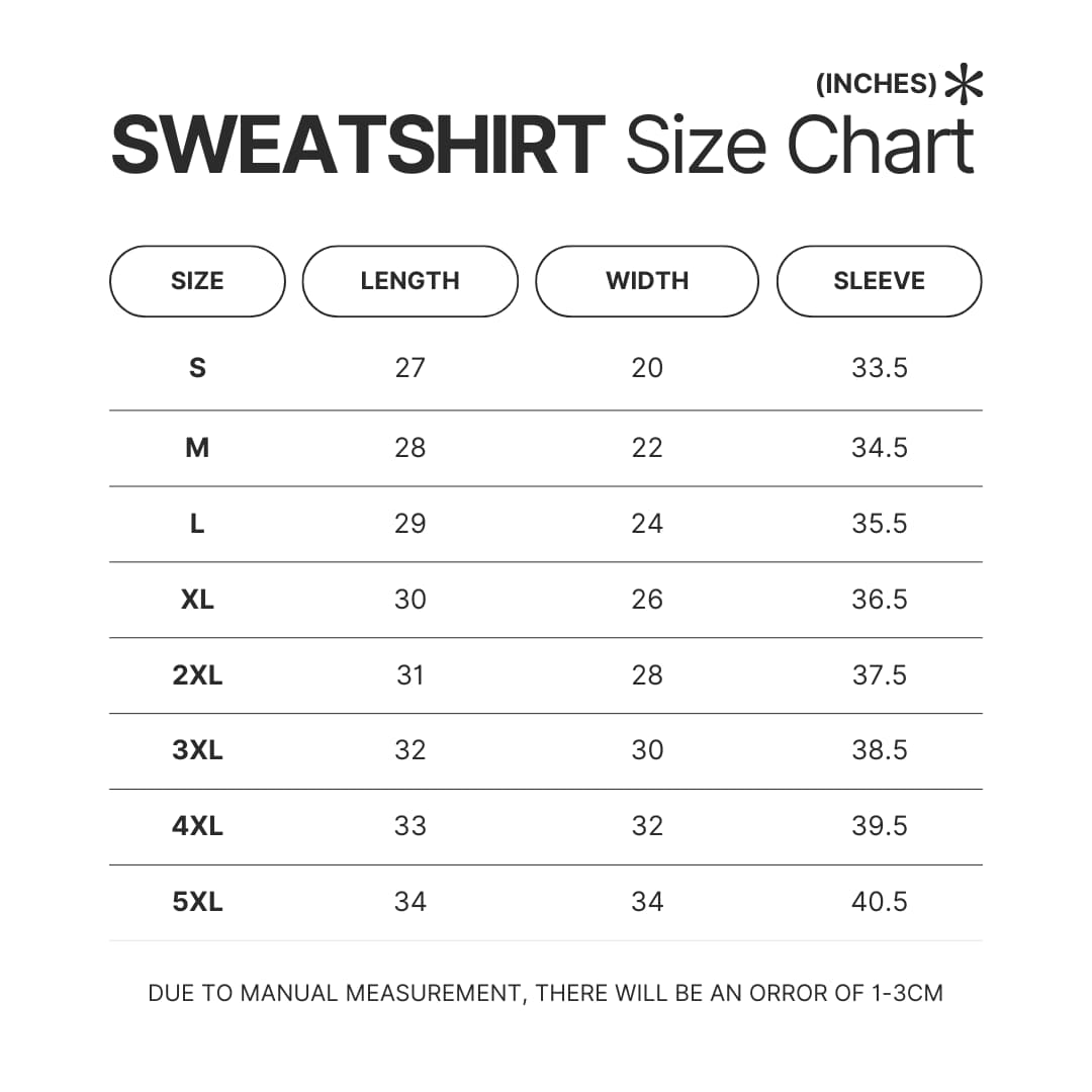 Sweatshirt Size Chart - The Hunger Games Store