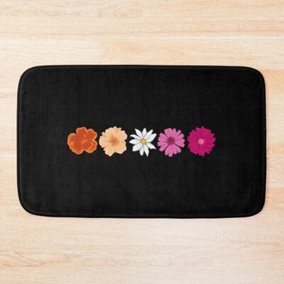Large Lesbian Flowers Lesbian Pride Bath Mat