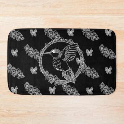 Hummingbird Anti Stressandwhite Bath Mat