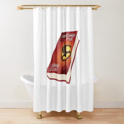 Catching Fire Suzanne Collins Book Sticker Shower Curtain