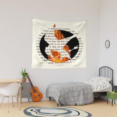 Hunger Games Mockingjay Book Design Tapestry