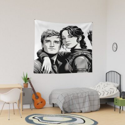 The Couple On Fire Tapestry