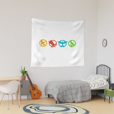 The Hunger Games Mockingjay Logos Tapestry