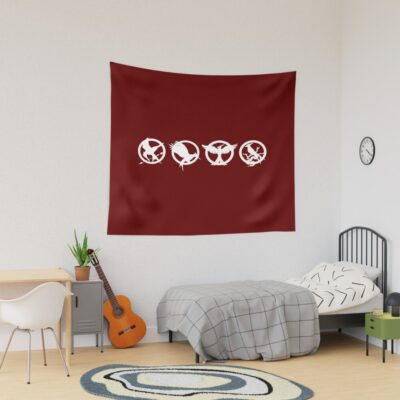 The Hunger Games Mockingjay Logos Tapestry
