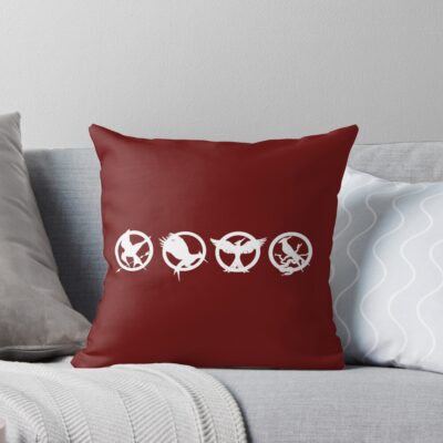 The Hunger Games Mockingjay Logos Throw Pillow