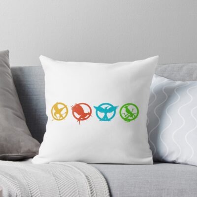 The Hunger Games Mockingjay Logos Throw Pillow