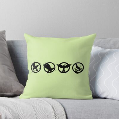 The Hunger Games Mockingjay Logos Throw Pillow